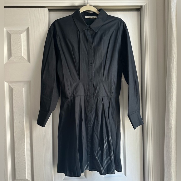 Abercrombie & Fitch Black Poplin ShirtDress, size M Tall - Picture 2 of 12